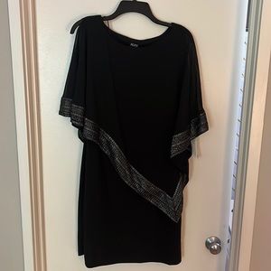 Black dress with sheer overlay